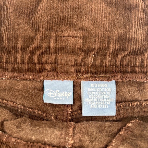 Disney Baby Vintage Y2K Winnie the Pooh Tigger Pals‎ Corduroy Overalls Size 0-3M - Picture 5 of 7